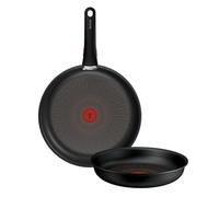 Tefal Ingenio Explore - Juego de 2 Sartenes 24/28 cm + Mango, Antiadherente, Apto inducción, Apilable, Aluminio, Thermo-Signal, Apto horno