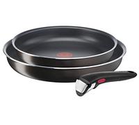 Tefal – Juego de sartenes Ingenio Easy Plus L1509202 24/28 cm, mango extraíble, antiadherente negro