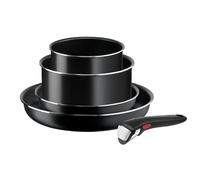TEFAL Ingenio L1549043 Easy Cook & Clean 5 cacerolas y cacerola antiadherente utensilios de cocina, negro