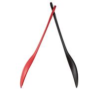 Tefal Ingenio - Pinzas de plástico termorresistente, sin BPA, resistentes a las manchas, fáciles de lavar, tamaño extra grande, negro y rojo, K20606