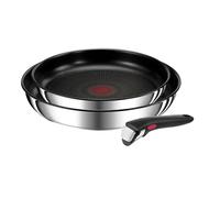 Tefal Ingenio Preference, 22/26 cm + 1 mango extraíble, Inoxacero inoxidable, revestimiento antiadherente seguro, inducción, Francia, versátil, ahorra espacio, indicador de calor L9739002