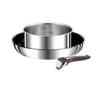 Tefal Ingenio Preference On, Sartén 26 cm + Cazo 18 cm + Mango extraíble, Acero inoxidable 18/10, Revestimiento antiadherente, Apilable, Inducción, L9748802
