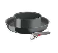 Tefal Ingenio Renew - Juego de 3 piezas, estufa, cacerola, mango extraíble, inducción, revestimiento cerámico antiadherente, compatible con lavavajillas, función termo-Signal, fabricado en Francia
