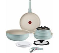 Tefal Ingenio Serenity L828SB04 Mineralia - Batería de cocina (11 piezas, revestimiento antiadherente, ahorra espacio, apilable, apto para todo tipo de fuegos, apto para lavavajillas, eucalipto)