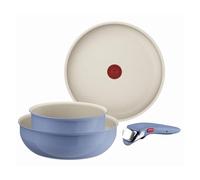 Tefal Ingenio Serenity L8294S04 Mineralia - Batería de cocina (4 piezas, revestimiento antiadherente, ahorra espacio, apilable, apto para todo tipo de fuegos, apto para lavavajillas, Blue Salt)