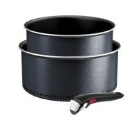 Tefal Ingenio So'Light, Set de 3 piezas, Cazos 18/20 cm, Mango extraíble, Tecnología Light Tech, Revestimiento Antiadherente de Titanio