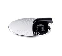 Tefal Ingenio - Tapa escurridor, acero inoxidable, fácil almacenamiento, multidiámetro, compatible con Ingenio, apto para lavavajillas L9829402, acero inoxidable y negro, tapa escurridor, 14-20 cm