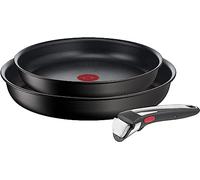 Tefal Ingenio Unlimited On - Juego de 2 Sartenes 22/26 cm + Mango extraíble | Apto inducción, antiadherentes, revestimiento titanio, Thermo-signal, sin PFOA, apto lavavajillas y horno