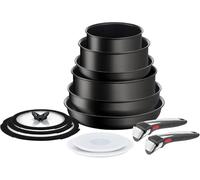 Tefal Ingenio Unlimited On - Juego de 2 sartenes + 2 cazos + guisera + wok + 6 accesorios + 2 Mangos extraíbles, sartenes antiadherentes, revestimiento titanio, 22/28 cm, 16/20 cm, 16 cm