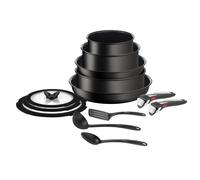 Tefal Ingenio Unlimited On - Juego de 2 Sartenes 24/28 cm + 2 Cazos 16/20 cm + Guisera 24 cm + 2 Mangos extraíbles + 6 Accesorios, Apto inducción, antiadherentes, Thermo-signal