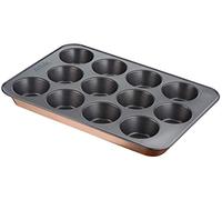 Tefal J2555014 Airbake - Molde para 12 magdalenas, 29 x 41 cm, antiadherente, acero marrón