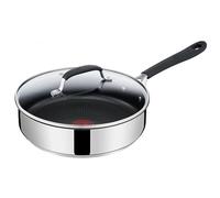 Tefal Jamie Oliver By E3033344 - Sartén de acero inoxidable con tapa de cristal (25 cm), diseño rápido y fácil