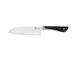 Tefal Jamie Oliver by K26715 - Cuchillo Santoku (16,5 cm, alto rendimiento de corte, diseño distintivo, cuchillas resistentes y duraderas, acero inoxidable), color negro