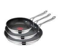 TEFAL Jamie Oliver Cook Smart - Juego de sartenes (20/24/28 cm, E310S3, 2 unidades, revestimiento antiadherente, tecnología de inducción Thermo-Fusion, mango ergonómico)
