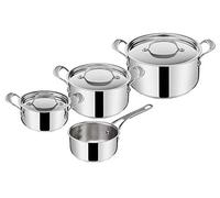 Tefal Jamie Oliver Cook's Classics E307S734 - Juego de cacerola de acero inoxidable (7 piezas, 16 cm, 20 x 24 cm, apta para todo tipo de fuegos, apta para horno, acero inoxidable)
