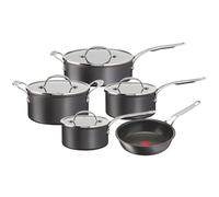Tefal Jamie Oliver Cook's Classics - Juego de 5 ollas y sartenes antiadherentes, sartén de 24 cm, cacerola de 18 cm más tapa, cacerola de 20 cm más tapa, olla de 24 cm más tapa, salteador de 26 cm de