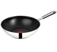 Tefal Jamie Oliver E30 - Sartén wok (28 cm, antiadherente, apta para lavavajillas, mango antideslizante, apta para todo tipo de cocinas), color plateado