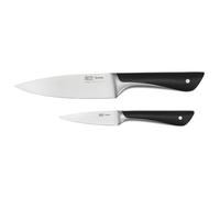 Tefal Jamie Oliver - Set de 2 cuchillos: Chef 15 cm y Pelador 9 cm, acero inoxidable, resistencia a la corrosión, ergonómico, agarre cómodo y seguro, negro, K267S2