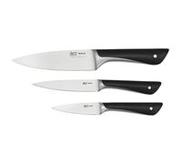 Tefal Jamie Oliver - Juego de 3 Cuchillos: Chef 15 cm, Universal 12 cm y Pelador 9 cm | Acero Inoxidable Alemán, Endurecidos con Hielo -120°C, Corte Preciso, Mango Robusto, Diseño Duradero