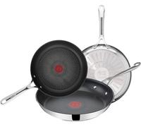 Tefal Jamie Oliver - Juego de 3 Sartenes 20/24/28 cm, Apto inducción, antiadherente, revestimiento titanio, Thermo-signal, sin PFOA, apto lavavajillas y horno, acero inoxidable