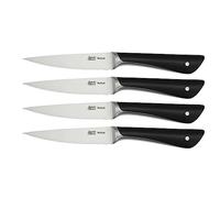 Tefal Jamie Oliver - Juego de 4 Cuchillos para Carne 11 cm | Acero Inoxidable Alemán, Endurecidos con Hielo -120°C, Corte Preciso, Hoja Dentada, Mango Robusto, Diseño Equilibrado y Duradero