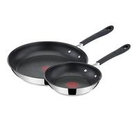 Tefal Jamie Oliver Quick & Easy E303S244 - Juego de sartenes de inducción (2 piezas, acero inoxidable, 20 y 28 cm), color plateado