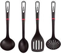 Tefal Juego Accesorios cocina Ingenio - Juego de espátula, cucharón, cuchara y cuchara colador, Plástico resistente y duradero, hasta 250 grados de temperatura, K206S414