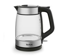 Tefal KI6058 Glass Kettle, hervidor eléctrico, marcas de medición, capacidad de 1,7 litros, fácil de limpiar, negro