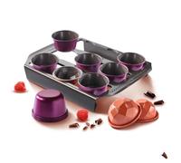 Tefal Creabake - Kit iniciación repostería, 9 moldes muffins, 3 moldes diamante, revestimiento antiadherente, sistema apilable, recetas creativas dulces y saladas, repostería fácil (J304SS)