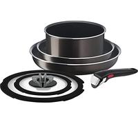 Tefal L16690 - Juego de sartenes extraíbles con mango Tifal, juego de 6 piezas, compatible con fuego de gas, tostado francés Ingenio Neo, marrón antiadherente