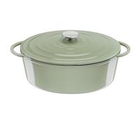 Tefal Lov E25806 - Cacerola ovalada (34 cm, hierro fundido, conservación óptima del calor, apta para inducción, apta para horno hasta 250 °C, apta para lavavajillas, color verde claro)