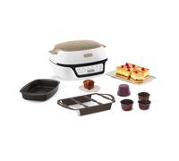 Tefal - Máquina inteligente para tartas (5 programas automáticos, ajuste ideal de temperatura y tiempo, molde de aluminio antiadherente, 6 moldes para magdalenas Creabake, Cake Factory KD804910)