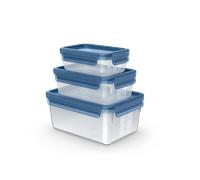 Tefal Masterseal Set 0.55 L / 1.0 L / 2.2 L, Recipiente para Almacenamiento de Alimentos, Diseño Ecológico, Apto para Microondas y para Lavavajillas, Resistente a la Congelación, N1171818