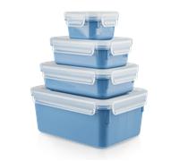 Tefal MasterSeal Fresh, Set de 4 Herméticos, Plástico, Conservación de Alimentos, 100 % Hermético, Azul