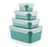 Tefal MasterSeal Fresh, Set de 4 Herméticos, Plástico, Conservación de Alimentos, 100 % Hermético, Verde