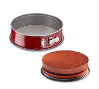 Tefal Delibake J16411 Molde tarta redondo 19 cm, forma redonda desmontable y con gran fondo, revestimiento antiadherente, fácil desmonte, de acero al carbono, con grosor 18/10, rojo