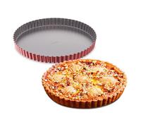TEFAL Moule a tarte Delibake en acier - O 28 cm - Rouge et gris - Fond amovible