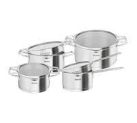 Tefal Nordica, Batería de cocina de 8 piezas, Inducción, Acero inoxidable, Ventana de Cristal, Almacenamiento Compacto