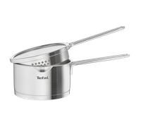 Tefal Nordica Cazo 16 cm acero inoxidable, tecnología full induction, diseño minimalista, tapa de cristal, apta para gas, vitrocerámica, eléctricas e inducción, apto para horno resitente hasta 250º
