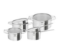 Tefal Nordica, Set de cocina, 8 piezas, Inducción, Acero inoxidable, Ventana de Cristal, Almacenamiento Compacto