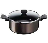TEFAL B5544602 Easy Cook&Clean Faitout 24cm (4,7L) + couv, Antiadhésif, Thermo-Signal™, Tous feux sauf induction, Fabriqué e