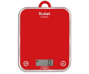 Tefal Optiss BC5121V1- Báscula de Cocina digital, extraplana, función tara, vidrio templado y pilas incluidas, Pantalla LCD, Alta Precisión, Balanza de Alimentos Multifuncional