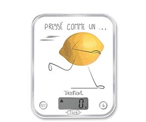 Tefal OPTISS Decor Prensado como Limón Báscula de cocina, Graduación de 5 kg/1 g, Funciones líquidas-Tare BC5135V0