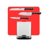 Tefal Pack bloque para cuchillos con afiliador Ingenio y 3 cuchillos Ice Force
