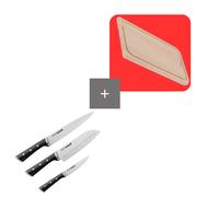 Tefal Pack set de 3 cuchillos Ice Force con tabla de cortar Comfort