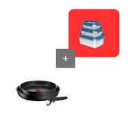Tefal Pack set Ingenio Eco Resist 2 sartenes y 1 mango, con set de herméticos