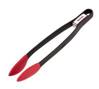 Tefal Ingenio - Pinzas de cocina, plástico termorresistente hasta 230 grados de temperatura, punta silicona, resistente a manchas, fácil de lavar, negro y rojo, K20607