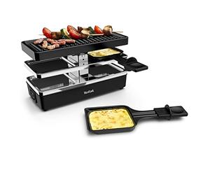 Tefal RE2308 Plug & Share Raclette | 400 W | 2 sartenes + placa de parrilla | interruptor de encendido/apagado | revestimiento antiadherente | ampliable a 5 dispositivos | cable extraíble | fácil