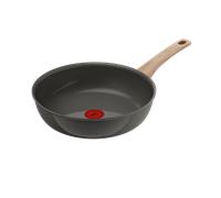 Tefal Renew, Wok 28 cm, Revestimiento cerámico antiadherente, Cuerpo de aluminio 100% reciclado, Thermo-Signal, Compatible con inducción