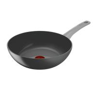 Tefal Renew On - Wok de 28 cm de aluminio 100% reciclado, revestimiento antiadherente cerámico, Thermo-Signal, embalaje 90% reciclado, todo tipo de cocinas, cocina baja en grasas